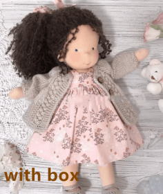 Handmade Plush Doll Golden Curly Girl Finished Product (Option: V with box)