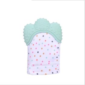 Baby teether baby anti-bite silicone molar gloves children's sound toys (Option: Light green-Q1pcs)