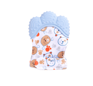 Baby teether baby anti-bite silicone molar gloves children's sound toys (Option: Blue 2 style-Q1pcs)