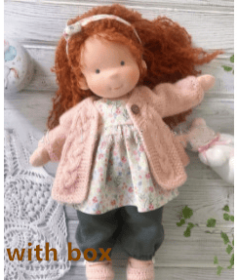 Handmade Plush Doll Golden Curly Girl Finished Product (Option: E with box)