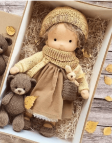 Handmade Plush Doll Golden Curly Girl Finished Product (Option: F1)