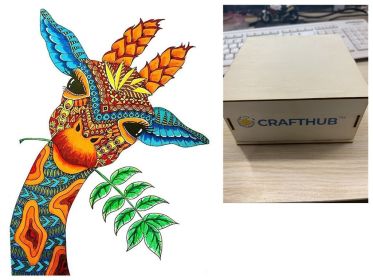 Animal Puzzle Craft Hub A3 Size (Option: 4 Style-A3 wooden box)