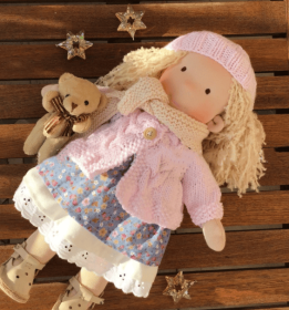 Handmade Plush Doll Golden Curly Girl Finished Product (Option: Q)