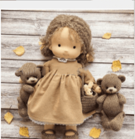 Handmade Plush Doll Golden Curly Girl Finished Product (Option: C)