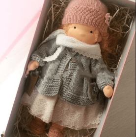 Handmade Plush Doll Golden Curly Girl Finished Product (Option: Z)