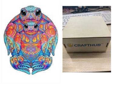 Animal Puzzle Craft Hub A3 Size (Option: 1 Style-A3 wooden box)
