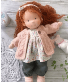 Handmade Plush Doll Golden Curly Girl Finished Product (Option: E)