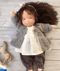 Handmade Plush Doll Golden Curly Girl Finished Product (Option: R)