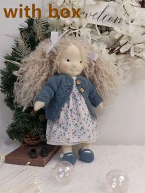 Handmade Plush Doll Golden Curly Girl Finished Product (Option: D1 with box)
