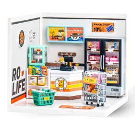 Rolife Super Store Kits Plastic Building Toys For Xmas Gifts DIY Miniature House (Option: DW002)