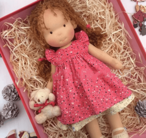 Handmade Plush Doll Golden Curly Girl Finished Product (Option: U)