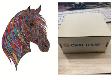 Animal Puzzle Craft Hub A3 Size (Option: 10 Style-A3 wooden box)