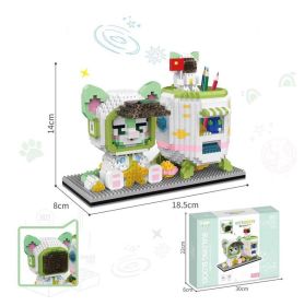 Disney Series Building Blocks Pen Holder Doll Stitch Winnie The Pooh Cute Cartoon Image DIY Puzzle Assembling Toy Children Gift (Color: P2178, size: With box)