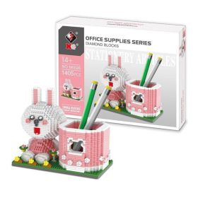 Disney Series Building Blocks Pen Holder Doll Stitch Winnie The Pooh Cute Cartoon Image DIY Puzzle Assembling Toy Children Gift (Color: 66526, size: With box)