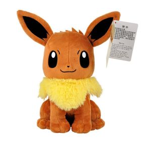 New Cartoon Pokemon Plush Toy Charmander Squirtle Bulbasaur Plush Doll Eevee Mewtwo Jigglypuff Snorlax Plush Toy Children's Gift (Color: Eevee 26cm)