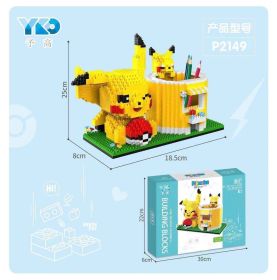 Disney Series Building Blocks Pen Holder Doll Stitch Winnie The Pooh Cute Cartoon Image DIY Puzzle Assembling Toy Children Gift (Color: P2149, size: With box)