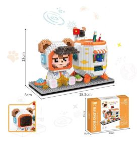 Disney Series Building Blocks Pen Holder Doll Stitch Winnie The Pooh Cute Cartoon Image DIY Puzzle Assembling Toy Children Gift (Color: P2180, size: With box)