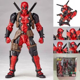 Marvel Revoltech Anime Toy Carnage Deadpool Spider-Man Gwen Stacy Venom Wolverine Magneto Captain America Action Figure Toy (Color: si shi-hong)