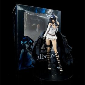 27cm Overlord Albedo So-Bin Anime Character Overlord III Albedo Action Figure Albedo Little Devil Pillow Sitting Swimsuit Albedo (Color: With box-27cm)