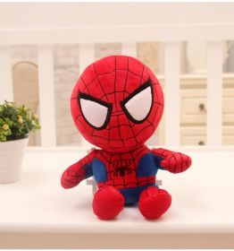 Disney Anime Plush Toy Spiderman Doll Marvel Avengers Soft Dress Hero Captain America Iron Man Christmas Gift (Color: Spider Man, Height: 27cm)