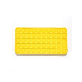 Pop Pencil Case, Fidget Pencil Pen Case Simple Sensory Silicone Bubble Toy, Stationery Storage Bag Decompression Toy For Kids, School Season Gifts (Color: Yellow)