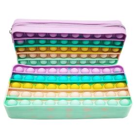 Pop Pencil Case, Fidget Pencil Pen Case Simple Sensory Silicone Bubble Toy, Stationery Storage Bag Decompression Toy For Kids, School Season Gifts (Color: Macaron Color)