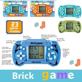 Brick Game Mini Handheld Game Machine Classic Children's Game Console Boys And Girls (Color: Orange)
