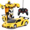 Remote Control Car; Transform Robot RC Car with One-Button Transforming 360 Degree Rotation Drifting; 1:18 Scale Police Car Ideal Xmas and Birthday Gi