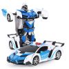 2.4G Remote Control Car; Transform Robot RC Cars Contains All Batteries: One-Button Deformation and 360 Degree Rotating Drifting; Present Christmas Bi