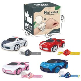 Watch Remote Control Car Electric Mini Racing Police Car Watch Alloy Mini Car Remote Control Toy (Color: Alloy Police Car [White] [Charging Version])