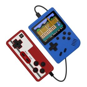 Retro Portable Mini Handheld Video Game Console 8-Bit 3.0 Inch Color LCD Kids Color Game Player Built-in 400 games (Ships From: China, Color: Blue with Gamepad)