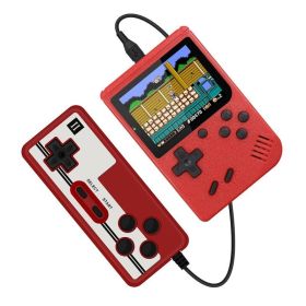 Retro Portable Mini Handheld Video Game Console 8-Bit 3.0 Inch Color LCD Kids Color Game Player Built-in 400 games (Ships From: China, Color: Red with Gamepad)