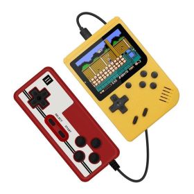 Retro Portable Mini Handheld Video Game Console 8-Bit 3.0 Inch Color LCD Kids Color Game Player Built-in 400 games (Ships From: China, Color: Yellow with Gamepad)