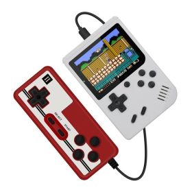 Retro Portable Mini Handheld Video Game Console 8-Bit 3.0 Inch Color LCD Kids Color Game Player Built-in 400 games (Ships From: China, Color: White with Gamepad)