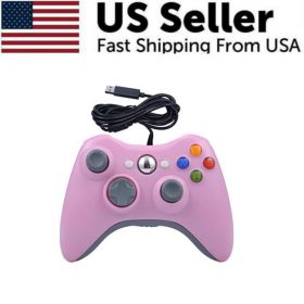 Wired Controller USB For PC Compatible With Xbox 360 / Windows 7 8 10 11 Gamepad (Color: Pink)