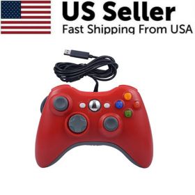 Wired Controller USB For PC Compatible With Xbox 360 / Windows 7 8 10 11 Gamepad (Color: Red)