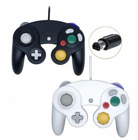 2 Pack Wired NGC Controller Gamepad for Nintendo GameCube GC & Wii U Console USA (Color: Black / White)