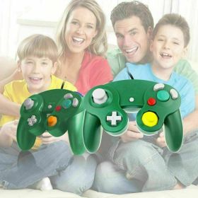 2 Pack Wired NGC Controller Gamepad for Nintendo GameCube GC & Wii U Console USA (Color: Green / Green)