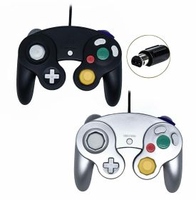 2 Pack Wired NGC Controller Gamepad for Nintendo GameCube GC & Wii U Console USA (Color: Black / Silver)