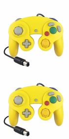 2 Pack Wired NGC Controller Gamepad for Nintendo GameCube GC & Wii U Console USA (Color: Yellow / Yellow)