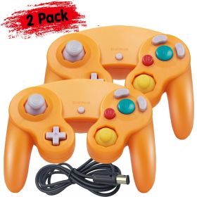 2 Pack Wired NGC Controller Gamepad for Nintendo GameCube GC & Wii U Console USA (Color: Orange / Orange)