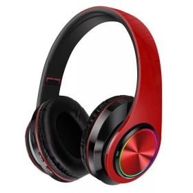 Super Bass Wireless Bluetooth Headphones Foldable Stereo Earphones Headsets Mic (Headphone Color: Red)