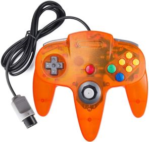 New Wired Controller Joystick Compatible With Nintendo 64 N64 Video Game Console (Color: Transparent Orange)