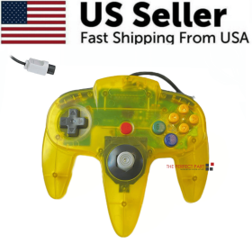 New Wired Controller Joystick Compatible With Nintendo 64 N64 Video Game Console (Color: Transparent Yellow)
