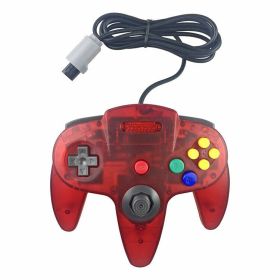 New Wired Controller Joystick Compatible With Nintendo 64 N64 Video Game Console (Color: Transparent Red)