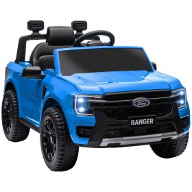 Qaba Ford Ranger Licensed 12V Kids Ride on Truck, Toddler Electric Car with Remote Control, Toy Storage, Spring Suspension, LED Headlights, Music Horn (Color: as Pic)