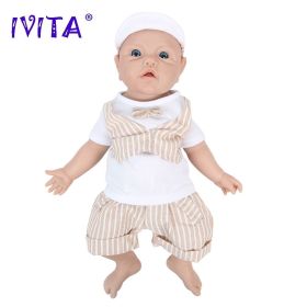 IVITA WB1526 43cm 2692g 100% Full Body Silicone Reborn Baby Doll Realistic Boy Dolls Unpainted DIY Blank Baby Toys for Children (Color: Painted, size: 43cm (16.92 inch))