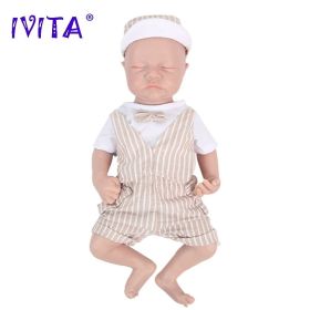 IVITA WB1548 16.92inch 2189g 100% Full Body Silicone Reborn Levi Doll Realistic Soft Baby Dolls with Clothes for Children Toys (Color: Unpainted Unfinished, size: 43cm(16.92inch))