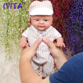 IVITA WB1512 14inch 1.65kg 100% Full Body Silicone Reborn Bebe Doll Coco Soft Dolls Realistic Boy Baby DIY Blank Children Toys (Color: Painted)