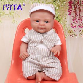 IVITA WB1512 14" 100% Full Body Silicone Reborn Doll coco Soft Dolls Realistic Boy Baby DIY Blank Children Lifelike Bebe Toys (Color: Unpainted Unfinished)